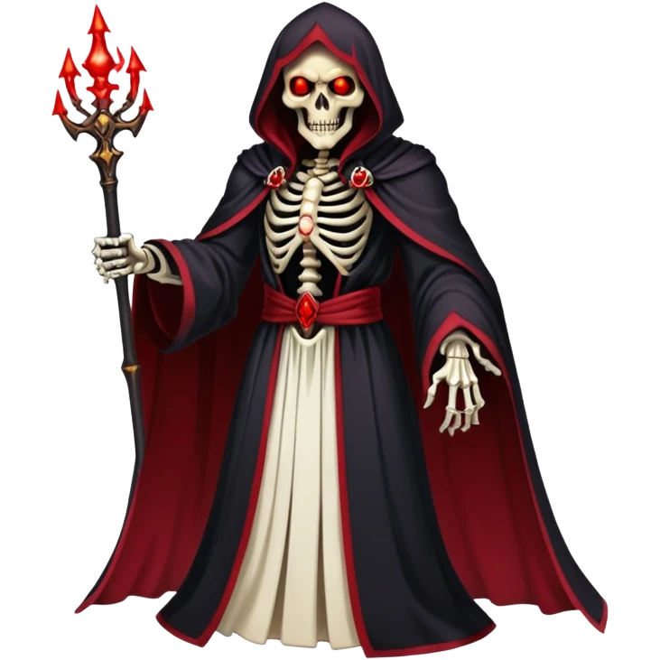 Ainz Ooal Gown skeletal overlord with red glowing eyes and dark robe emoji