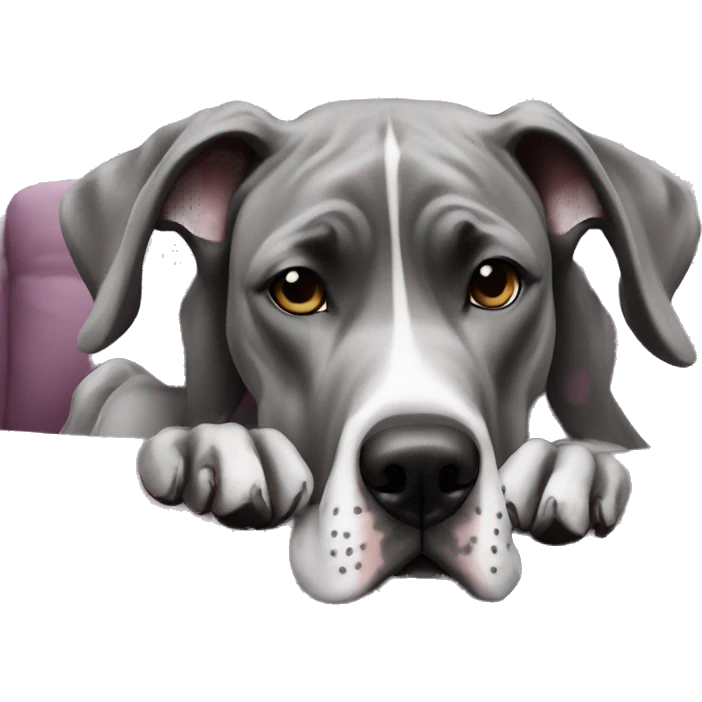great dane dog on couch emoji