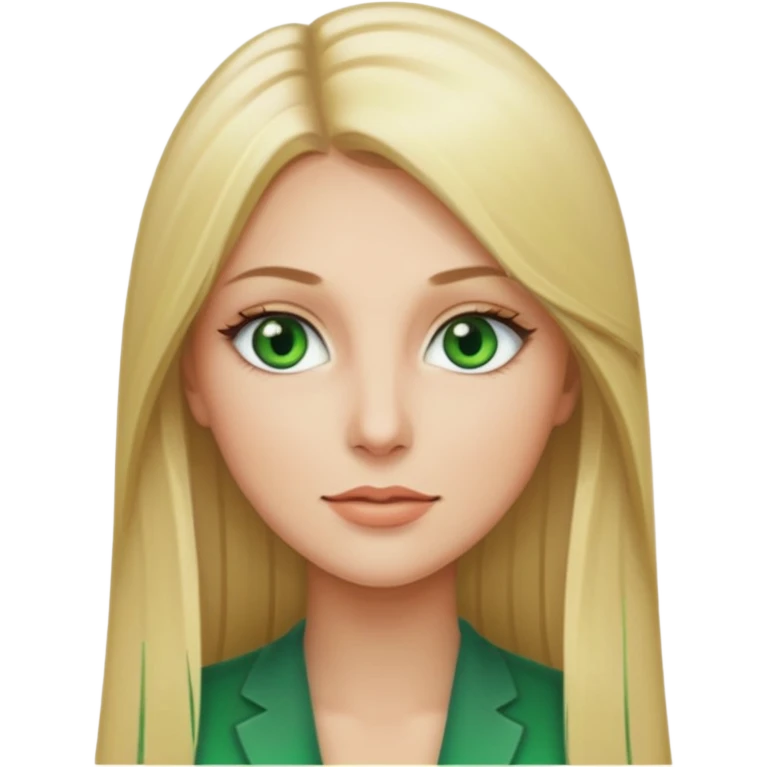 adult female with long straight blonde hair and green eyes emoji
