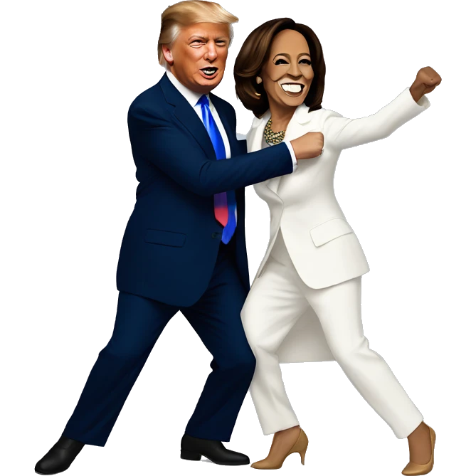 Donald trump dancing with kamala harris emoji