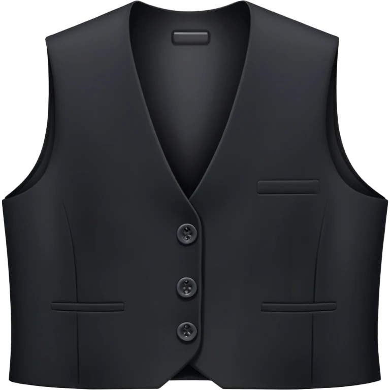 just a black women's vest garment with 3 buttons, no background, no model, only the clothing item emoji
