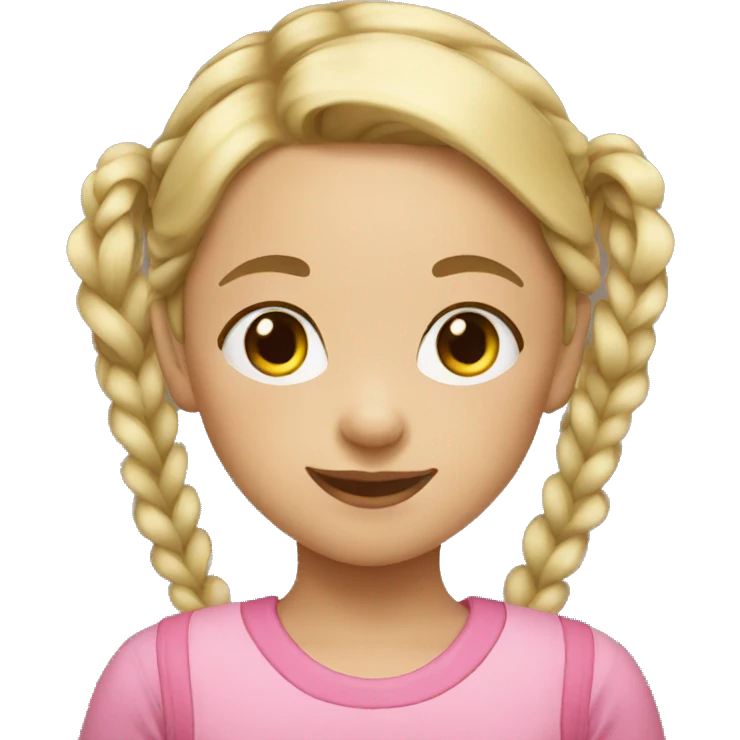 Little girl pigtails blonde emoji