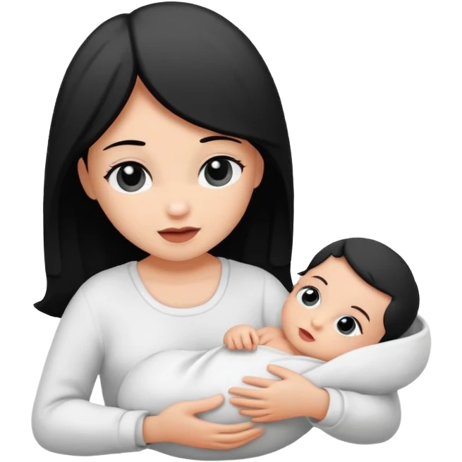 Newborn B&W with female emoji