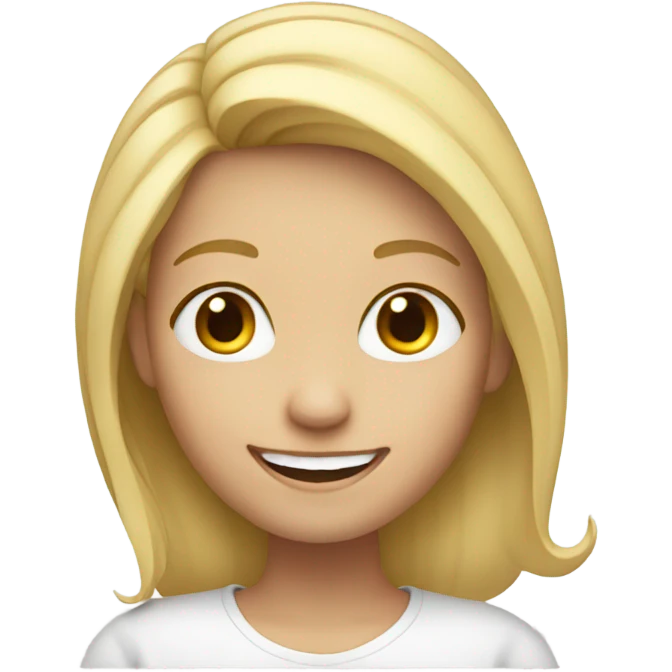 smiling girl with blond hair emoji