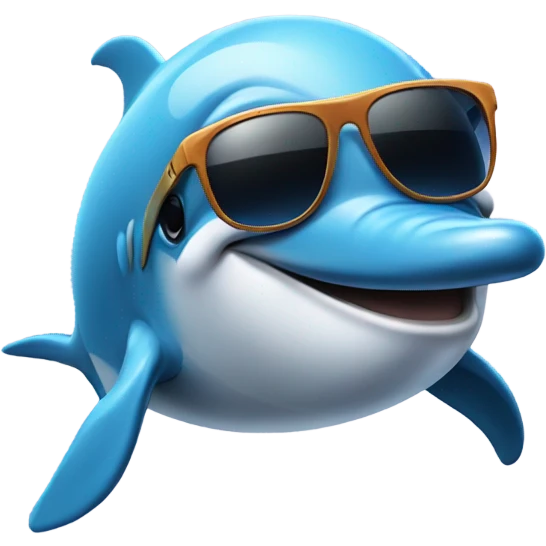 Dolphin with sunglasses  emoji