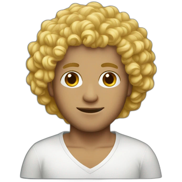 men curly hair blonde laptop emoji