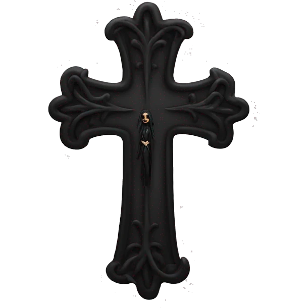 black goth cross  emoji