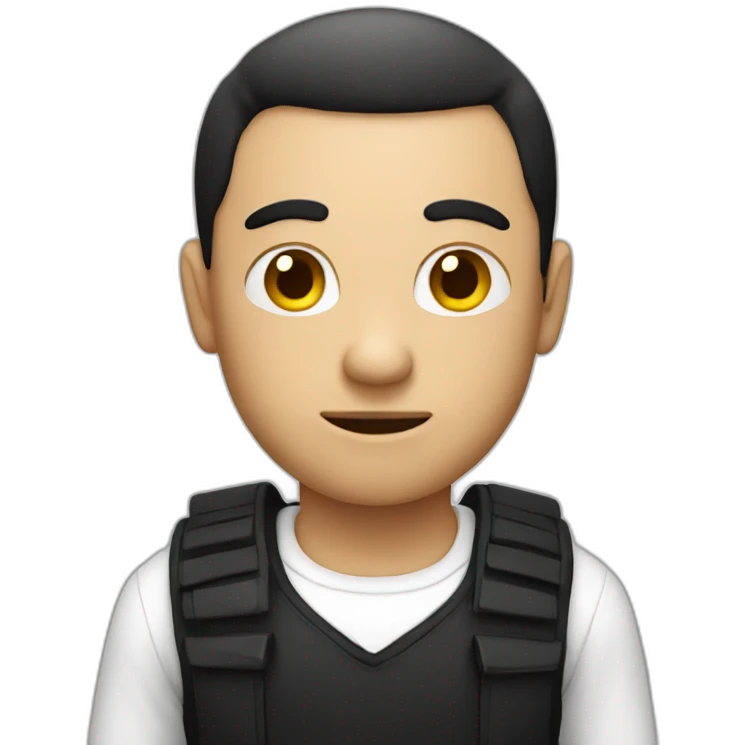 thief wearing a black and white shirt emoji