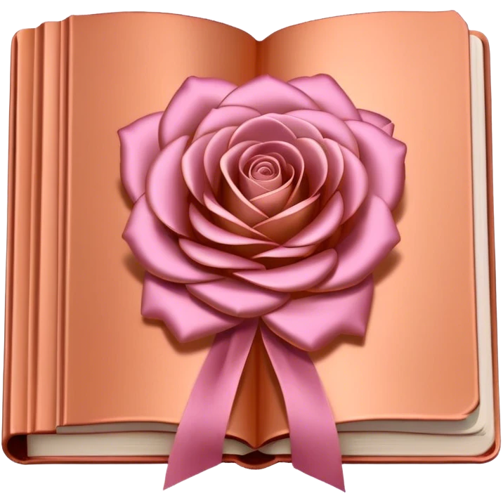 rose gold book with ribbon emoji