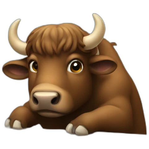 Buffalo sitting at the computer emoji