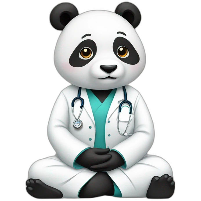 panda doctor meditation emoji