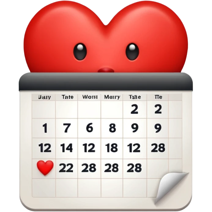 14 de febrero en calendario emoji