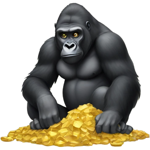 Gorilla digging for gold emoji