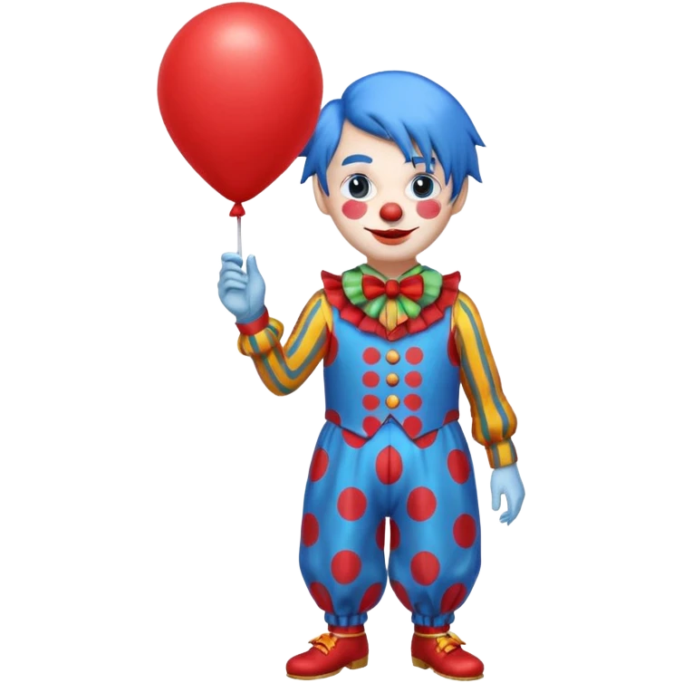 circus clown blue hair with balloon ffullbody emoji