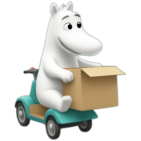 Moomin delivering a box emoji