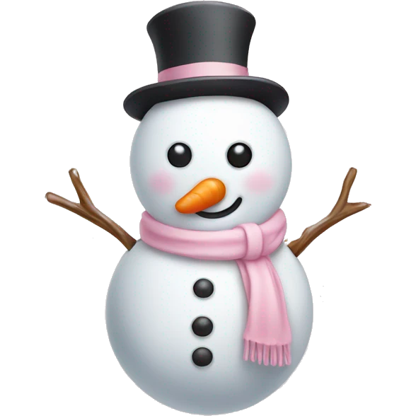 cute light pink snowman emoji