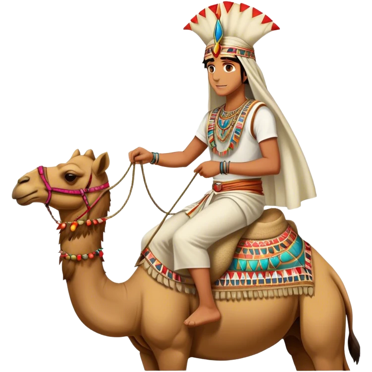 Riding a camel in Egypt emoji