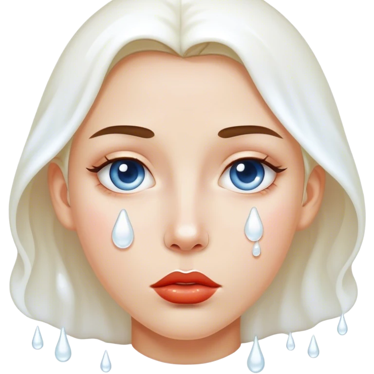 White drops on lips emoji