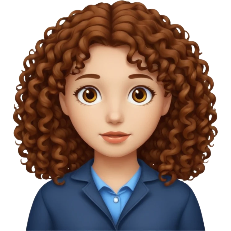 Girl with brown curly hair  emoji