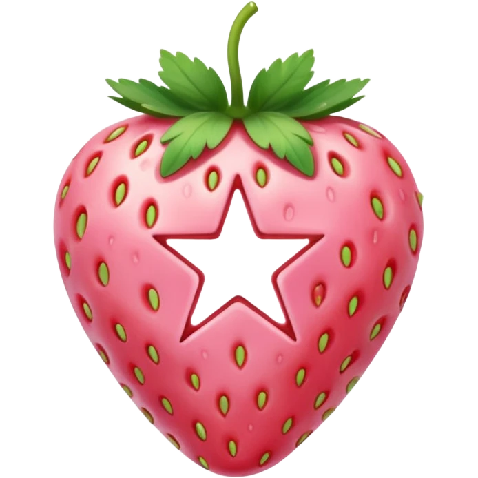 Pentagram on light pink strawberry  emoji