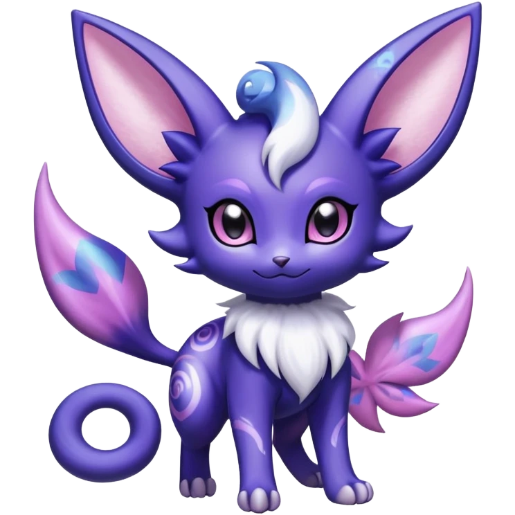 Shiny Cute Adorable Espeon-Noibat-Meowstic-Hybrid-Creature with pattern-markings emoji