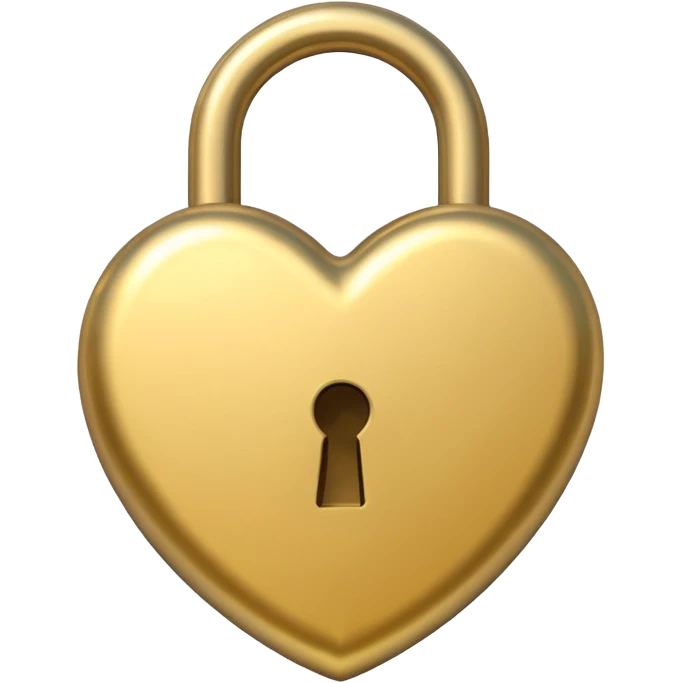 basic gold heart lock emoji