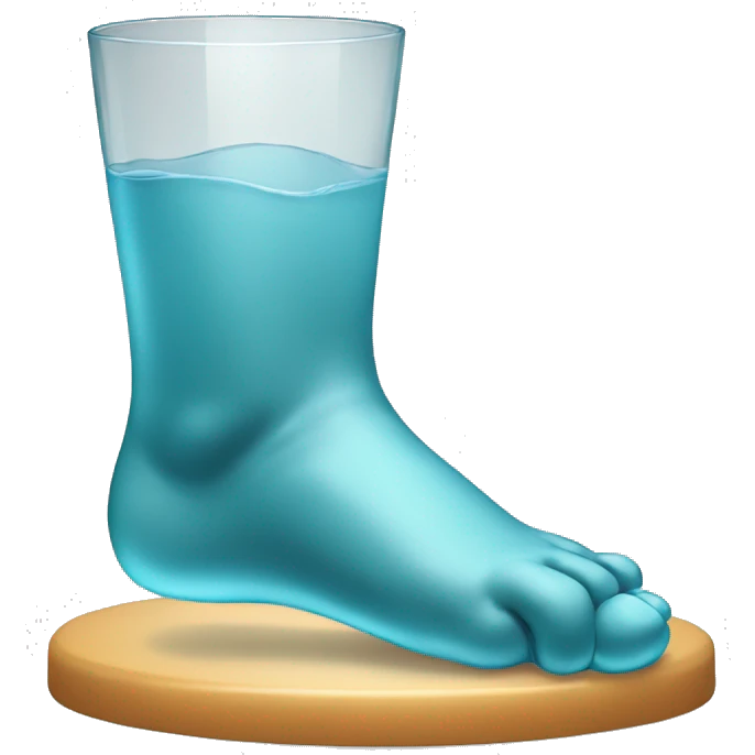 foot with glass in it  emoji