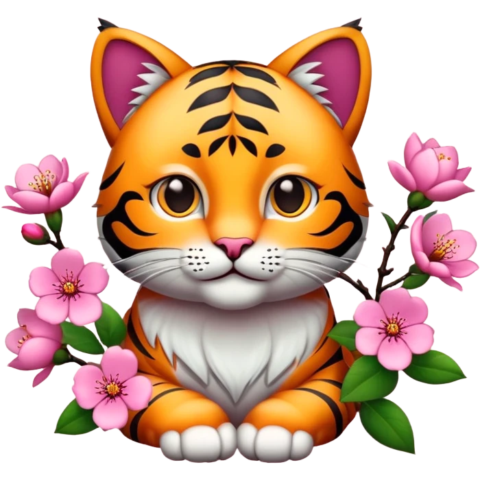 Chat et fleurs de cerisier  emoji