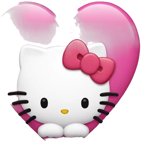 A hello kitty heart  emoji