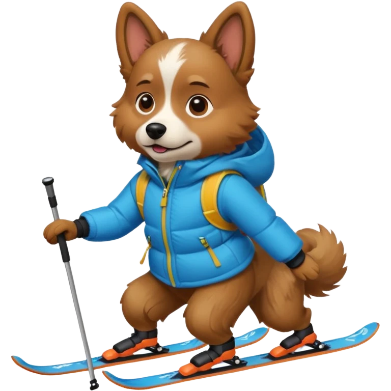 skiing dog emoji