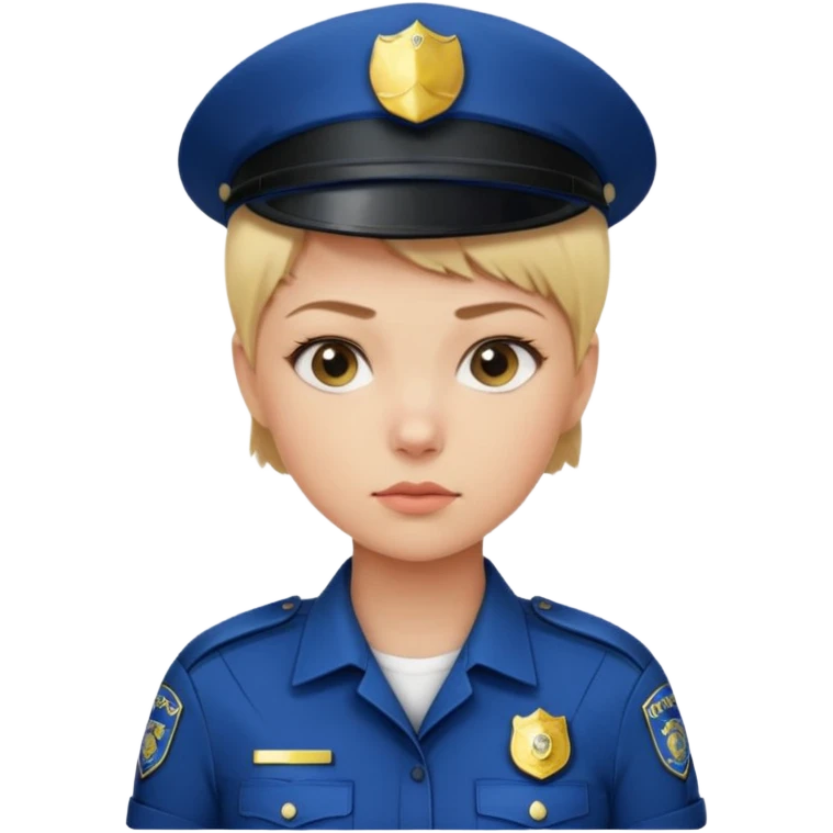 Young woman with short blonde hair, wearing police uniform emoji
