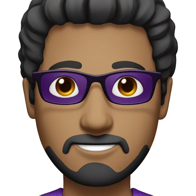 A man with straight black hair and purple shades emoji