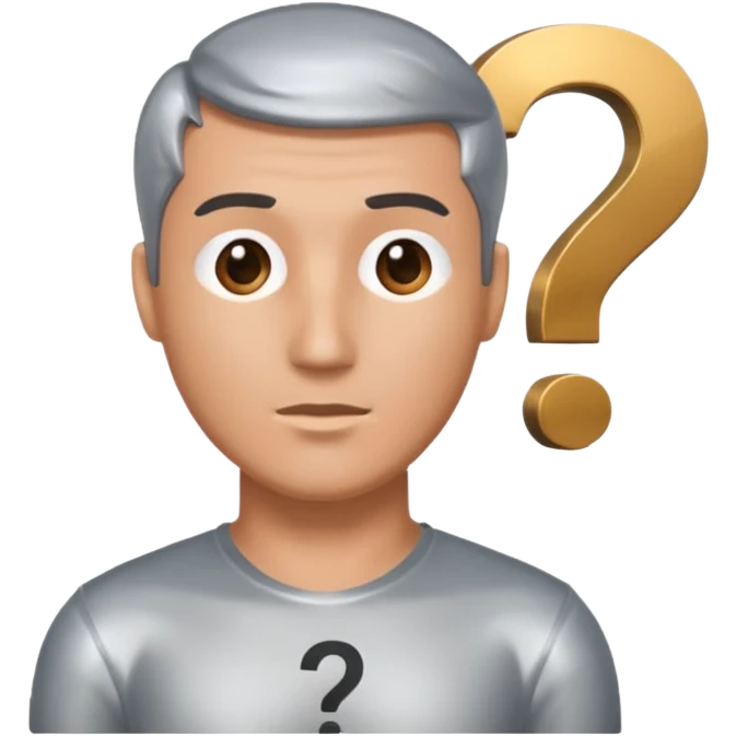 bust of a man with a question mark emoji