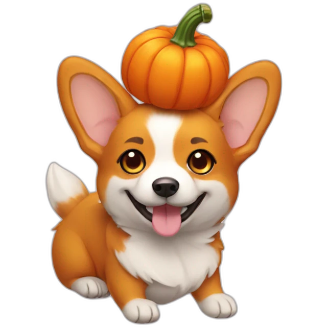 pumpkin corgi emoji