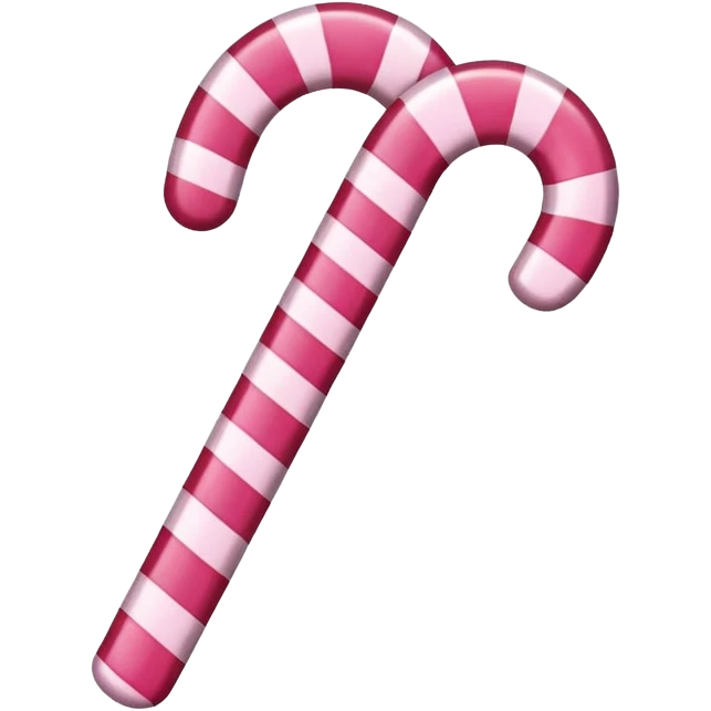 Red and pink candy cane emoji