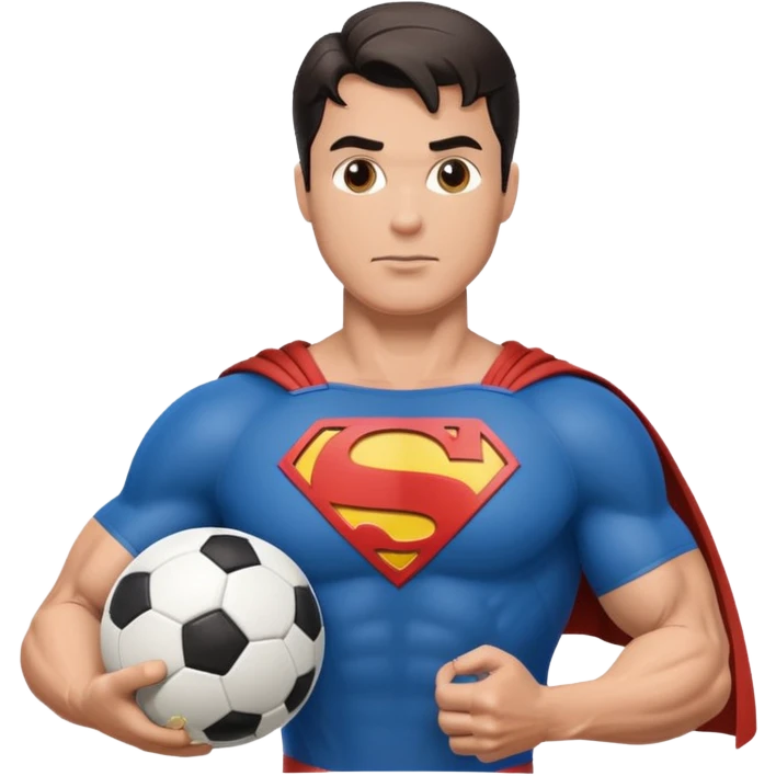 Superman holding a soccer ball emoji
