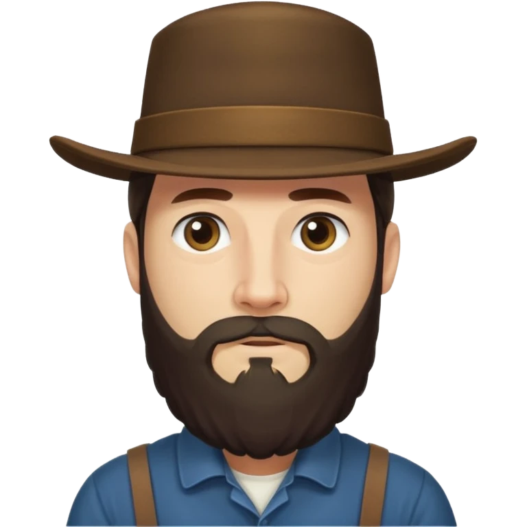 Amish man with beard and with no mustache emoji
