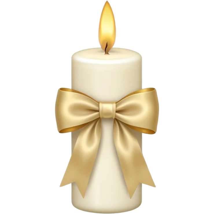 white candle with a gold bow emoji