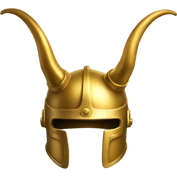 Golden helmet with curved horns emoji