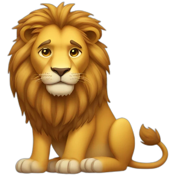 sleepy lion full body emoji