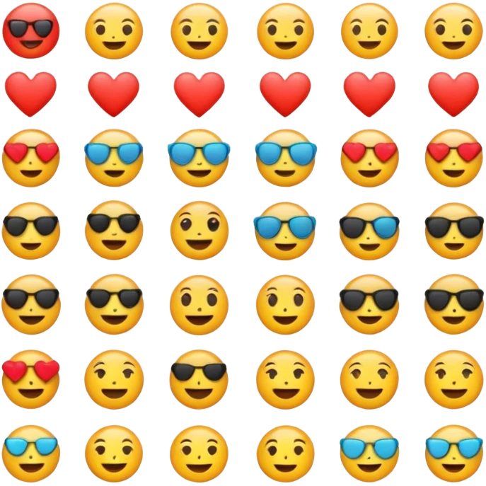 Generate an emojis of all the in one frame saparate  emoji
