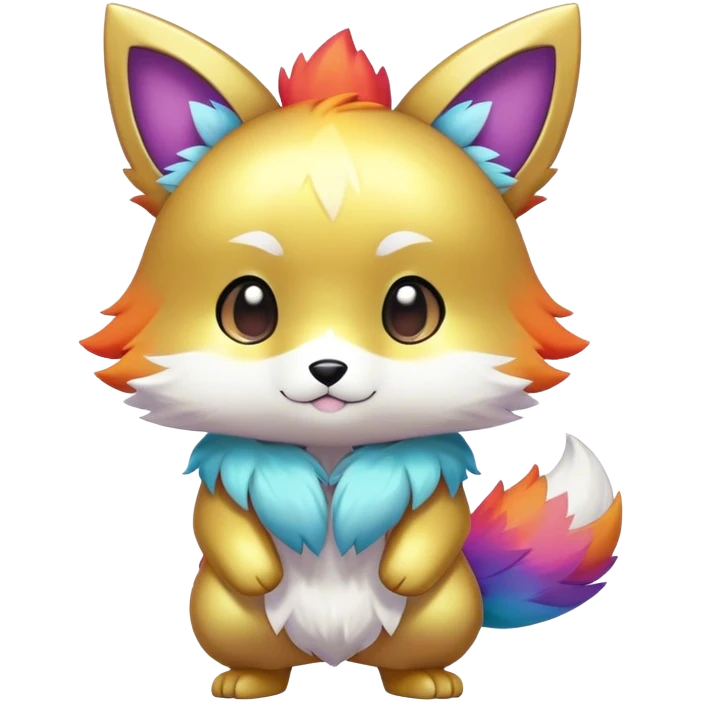 Cute Kawaii Chibi Anthro Fur-Sona Pretty Shiny Colorful Fakemon Full Body emoji