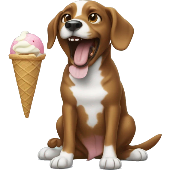 Dog eating ice cream emoji