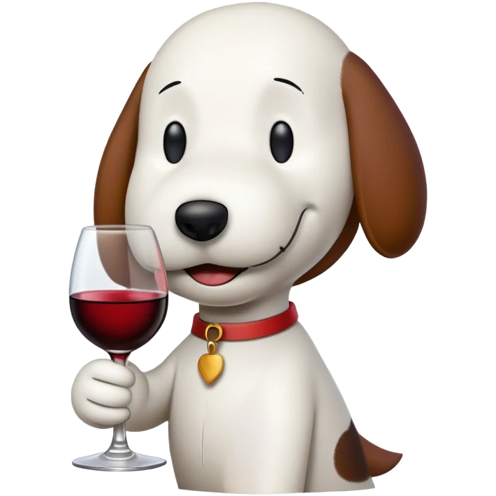 snoopy drinking wine emoji