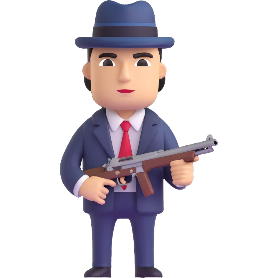 mafia gangster with tommy gun emoji