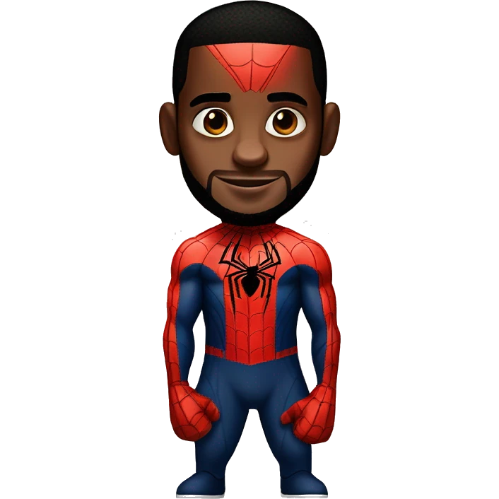 lebron james wearing a spider man (miles morales) suit emoji