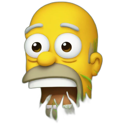 Homer hiding in grass emoji