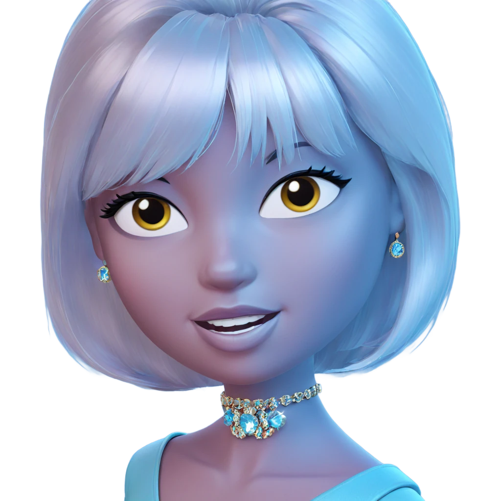 portrait of girl with jewelry emoji
