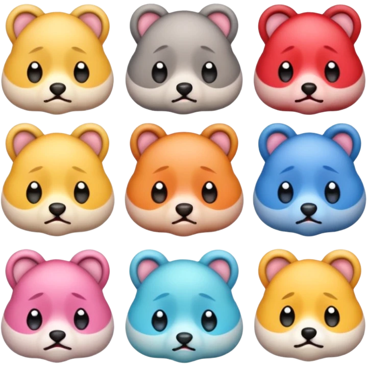 Cute crying animals emoji
