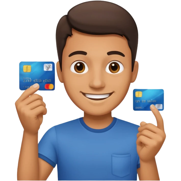 Man with credit card and grin















 emoji